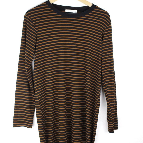 Mod Ref Tops - Mod Ref Black & Red Long Sleeve Striped Blouse